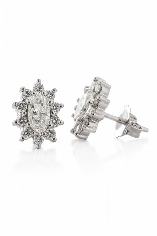 Pair of 18k Gold Diamond Earrings