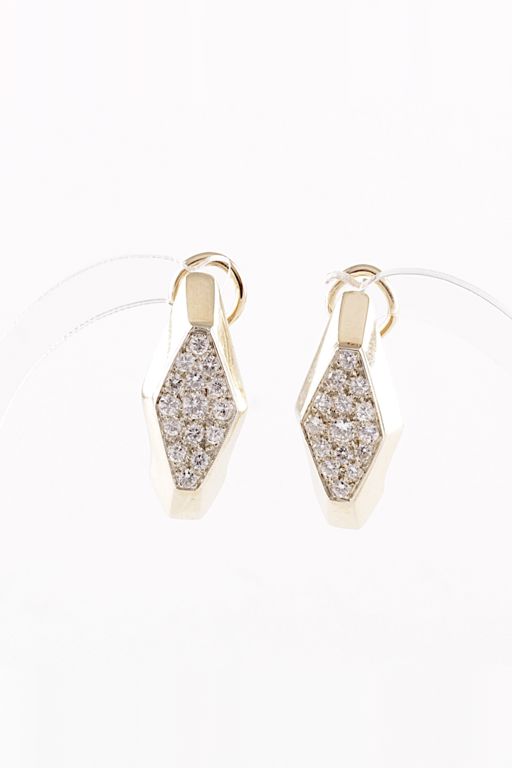 Pair of 14k Gold Diamond Earrings