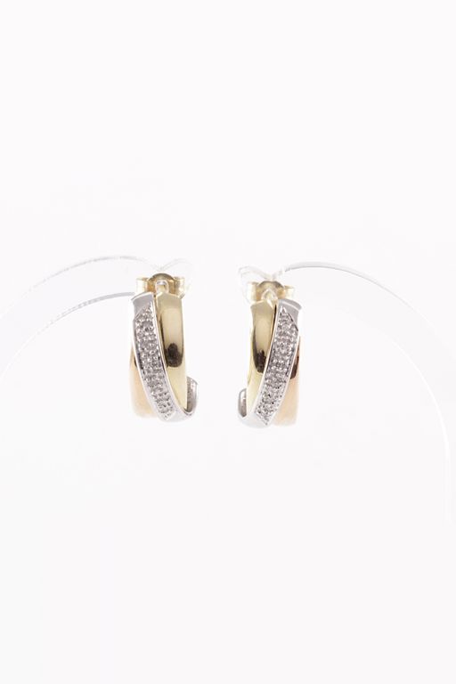 Pair of 14k Gold Diamond Earrings