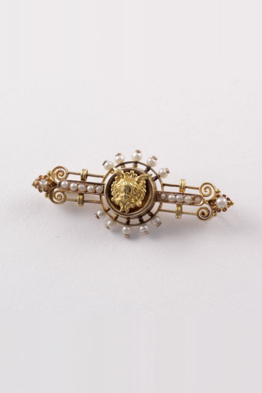 14k Gold Pearl Brooch