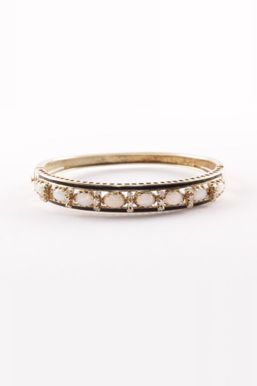 14k Gold Opal and Diamond Bracelet