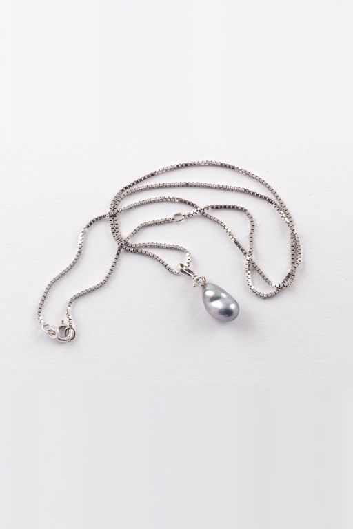 Gold Pearl and Diamond Pendant Necklace