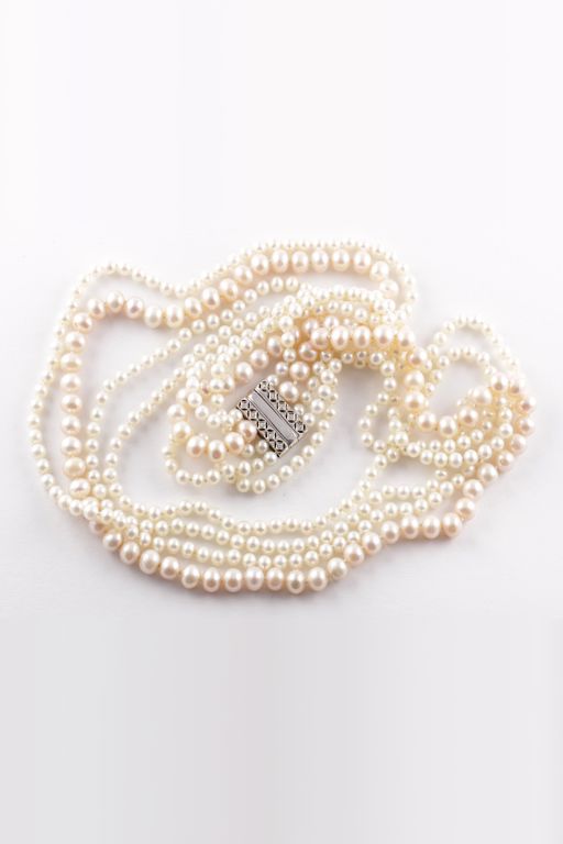 14k Gold Pearl and Diamond Necklace