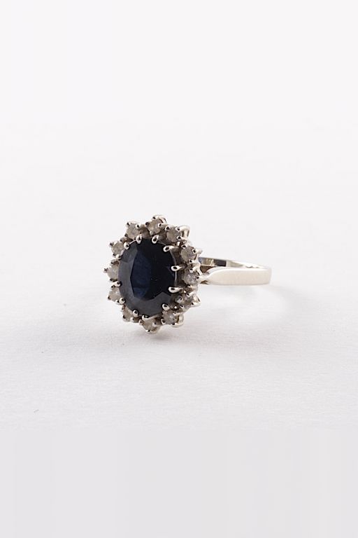 14k Gold Sapphire and Diamond Ring