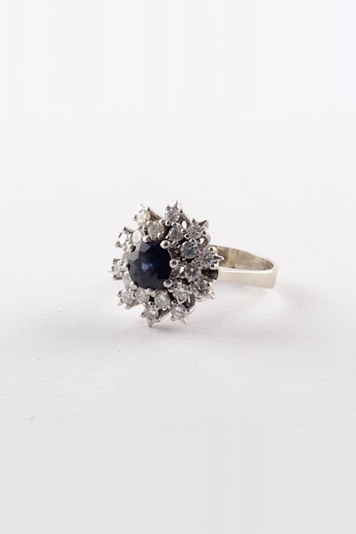 14k Gold Sapphire and Diamond Ring