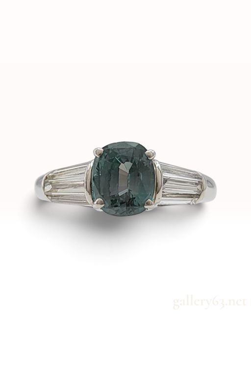 Platinum Alexandrite and Diamond Cocktail Ring