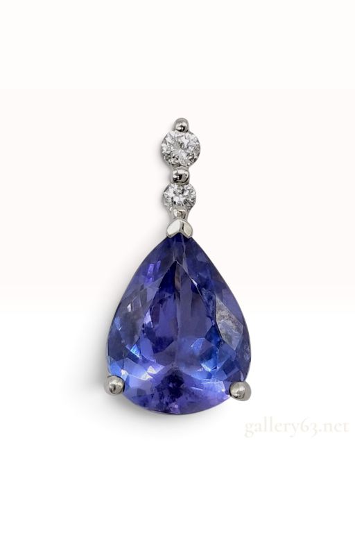 Platinum Tanzanite and Diamond Pendant
