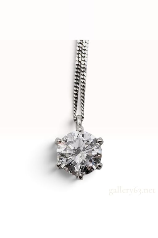 Platinum Diamond Solitaire Pendant Necklace