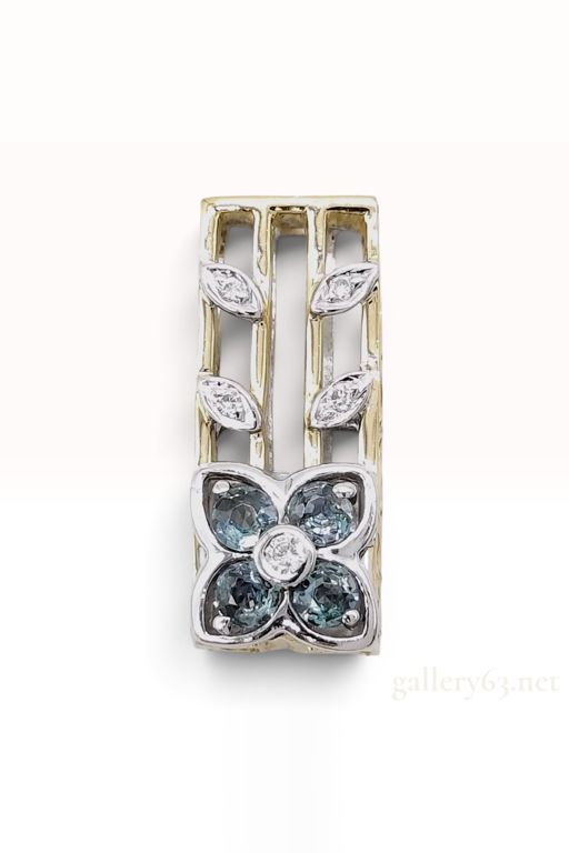 18k Gold Alexandrite and Diamond Pendant