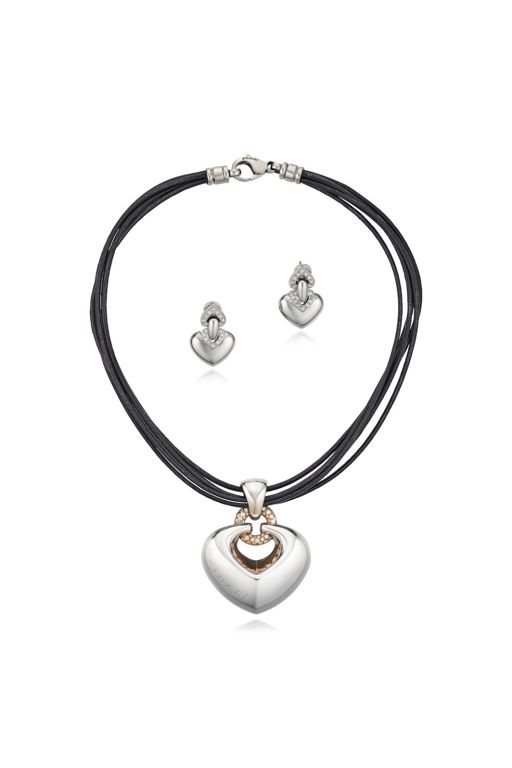 18k Gold Diamond Necklace and Earrings