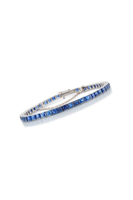 Platinum and 18k Gold Sapphire Bracelet