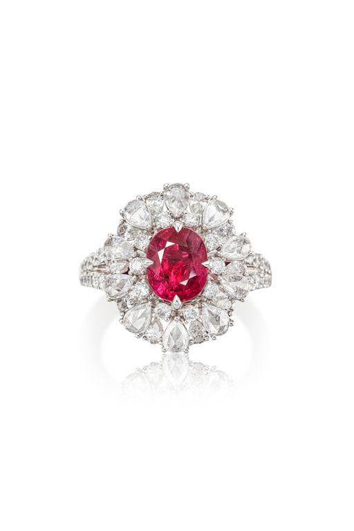 18k Gold Ruby and Diamond Ring / Pendant