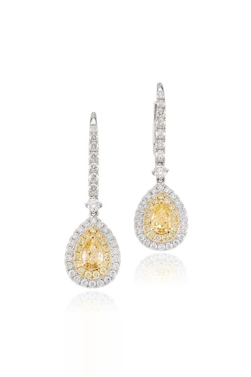 Pair of 18k Gold Diamond Earrings