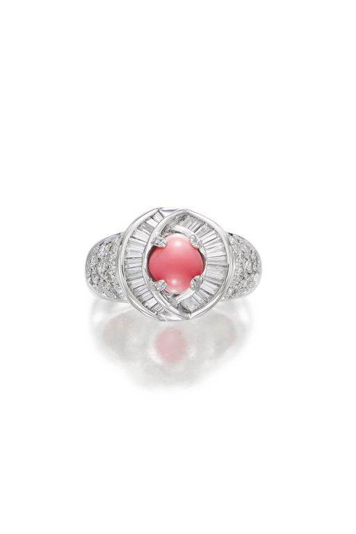 Platinum Pearl and Diamond Ring