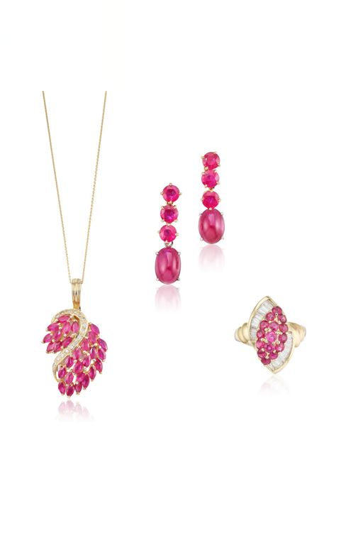 Gold Multi-Gem Jewelry Set