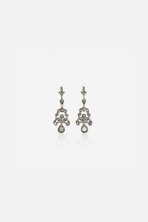 Pair of Gold Diamond Earrings