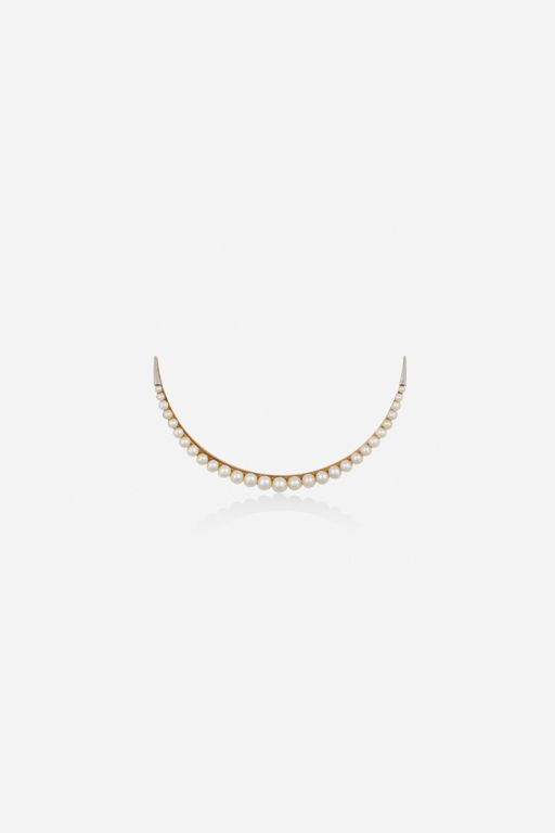 Gold and Platinum Pearl Brooch