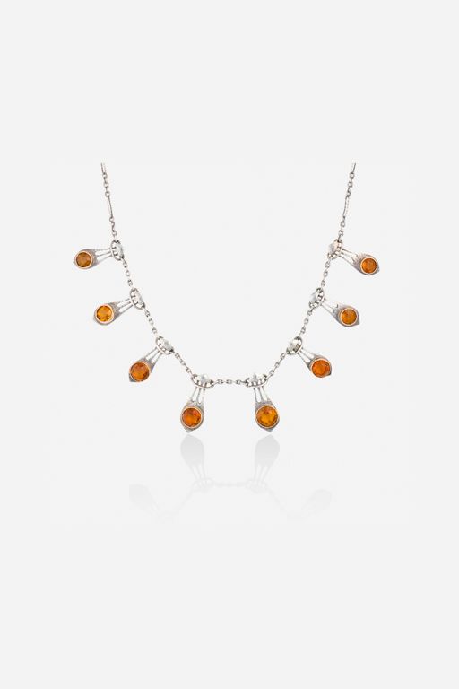 Silver and Gold Citrine Necklace