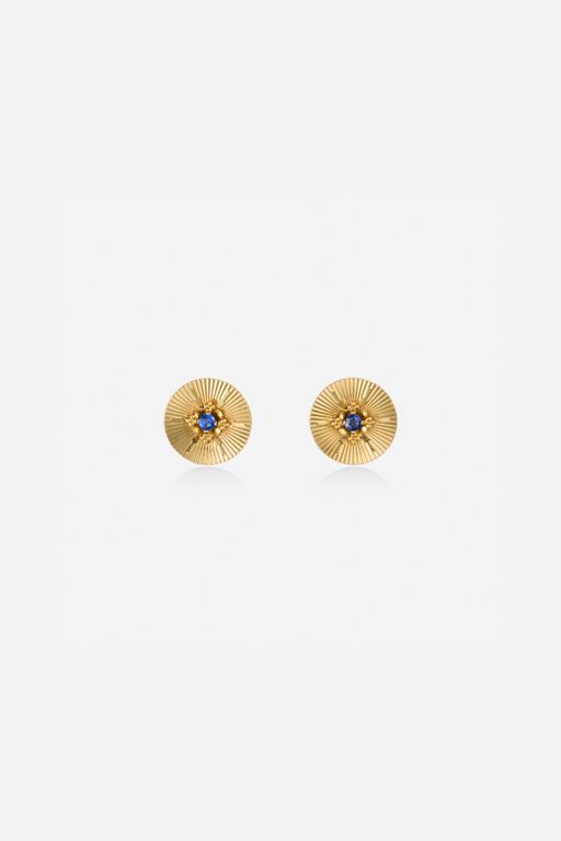 Pair of 14k Gold Sapphire Earrings