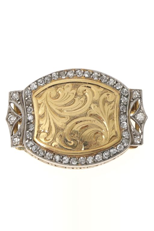 18k Gold Diamond Brooch