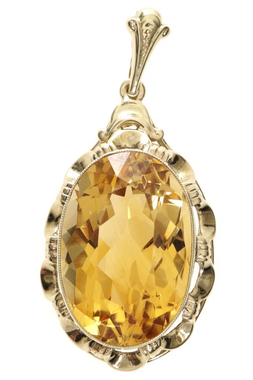 14k Gold Citrine Pendant