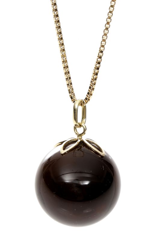 Gold Smoky Quartz Pendant Necklace