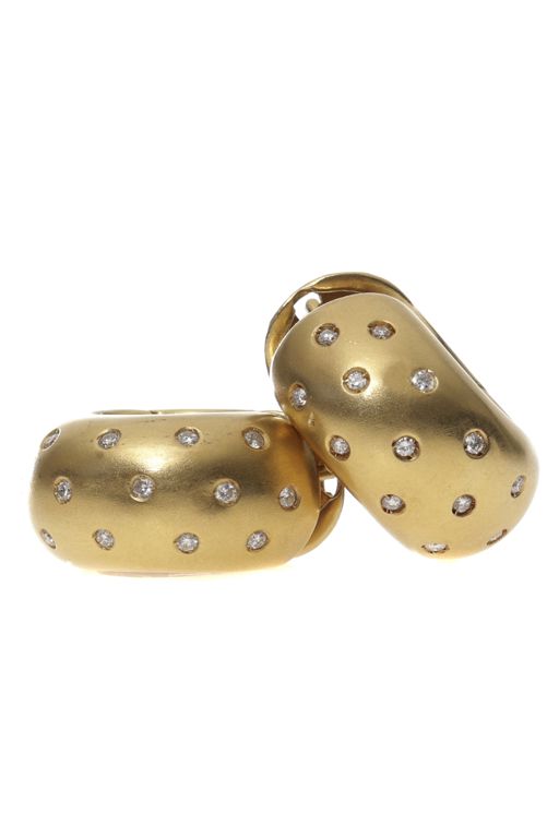 Pair of 18k Gold Diamond Earrings