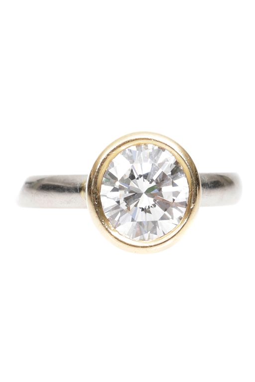 Platinum and 18k Gold Diamond Ring