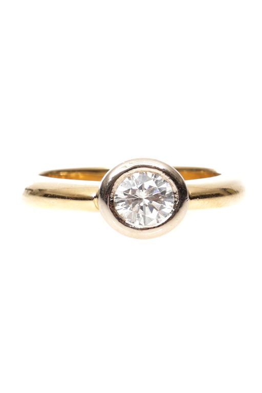 18k Gold and White Gold Diamond Ring