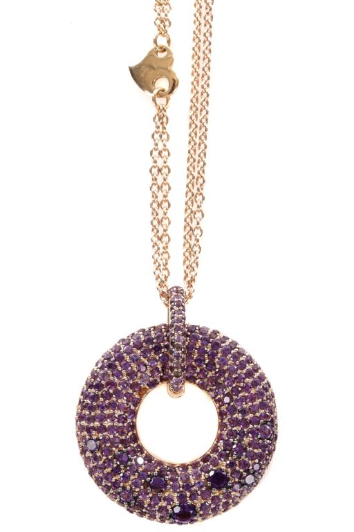18k Gold Amethyst Pendant Necklace