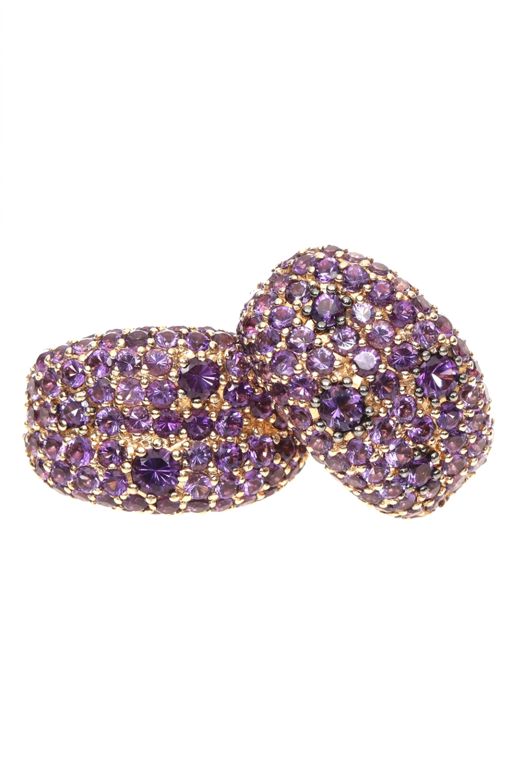 Pair of 18k Gold Amethyst Earrings