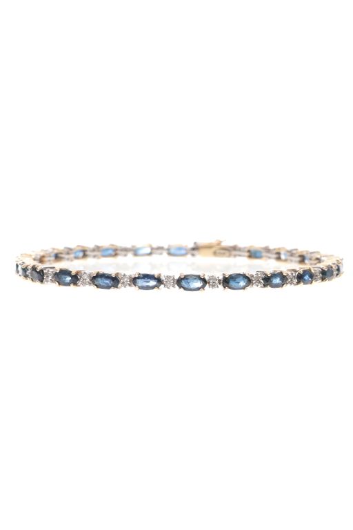 14k Gold Sapphire and Diamond Bracelet