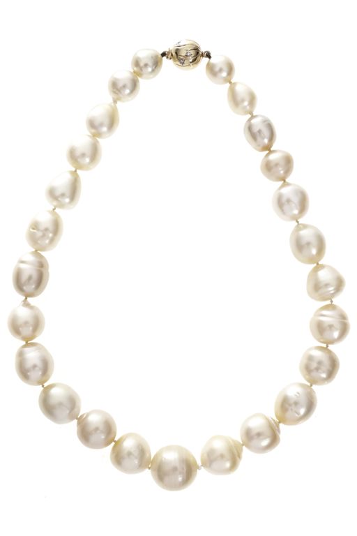 14k Gold Pearl and Diamond Necklace