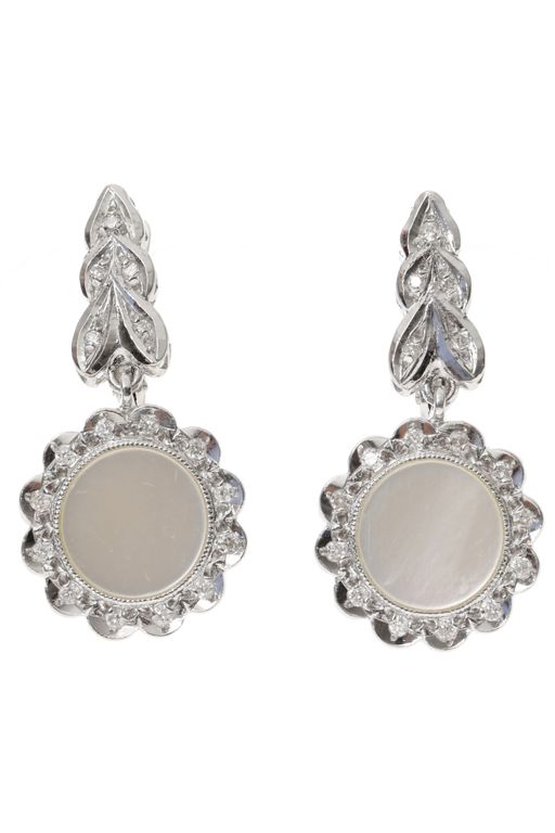 Pair of 14k Gold Diamond Earrings