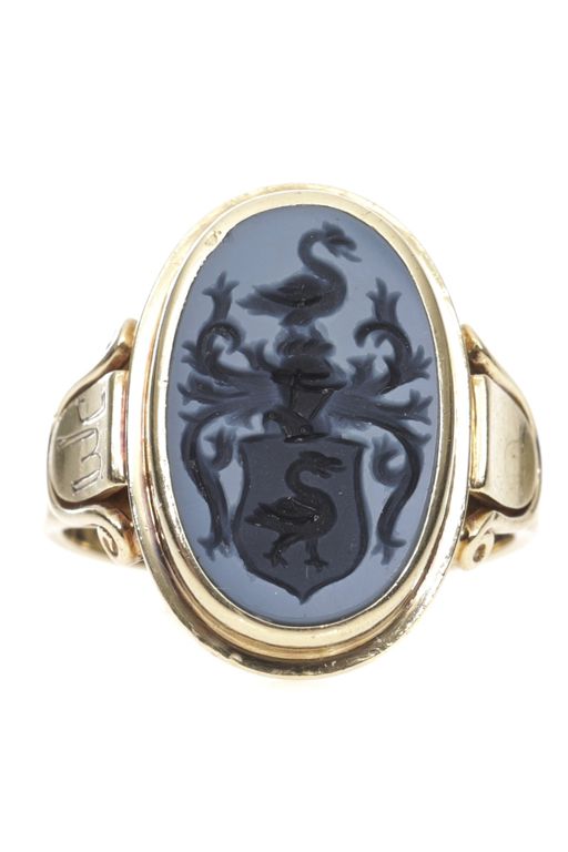 14k Gold Blue Layered Stone Ring