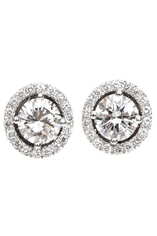 Pair of 18k Gold Diamond Earrings