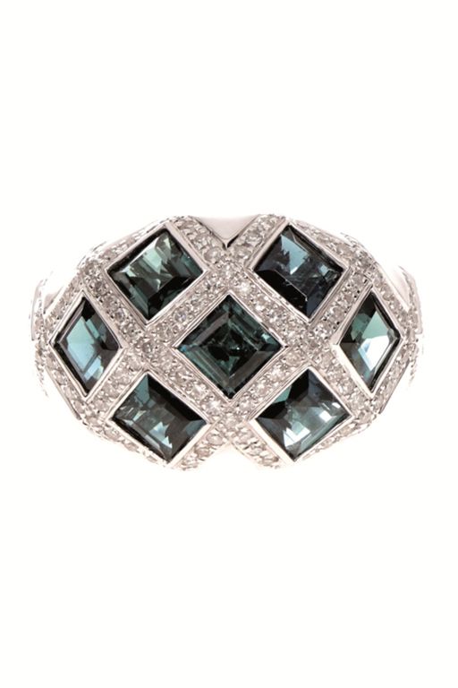18k Gold Tourmaline and Diamond Ring