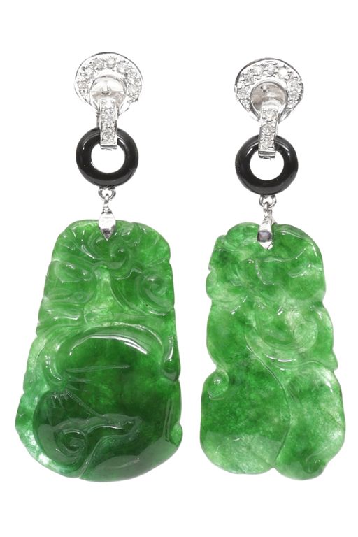 Pair of 18k Gold Multi-Gem Earrings