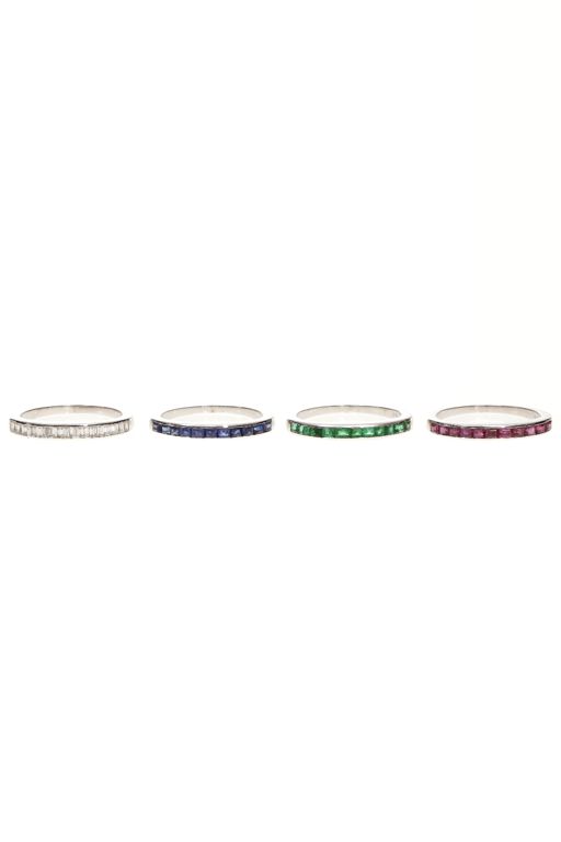 Four 18k Gold Multi-Gem Rings