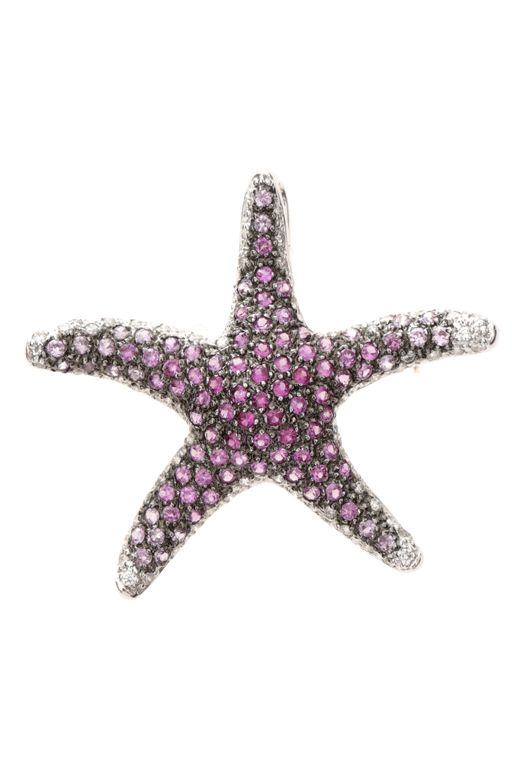 18k Gold Sapphire and Diamond Pendant / Brooch