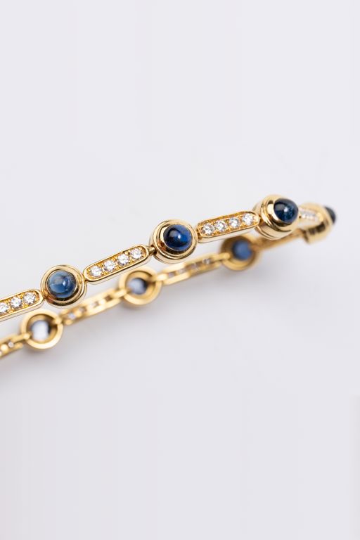 18k Gold Sapphire and Diamond Bracelet