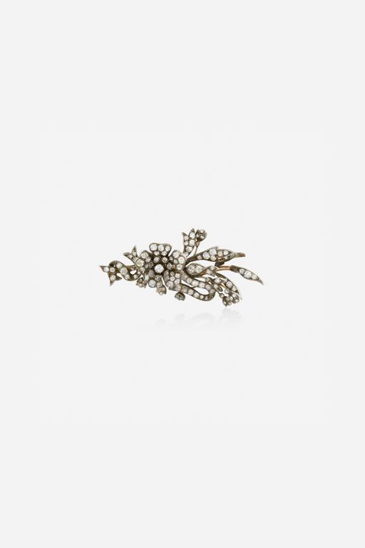 Gold and Silver Diamond Brooch