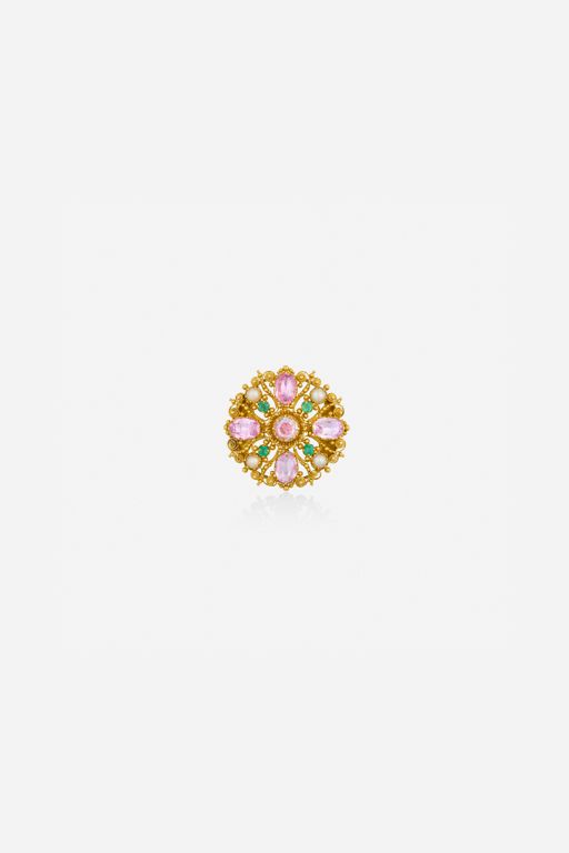 Gold Multi-Gem Brooch