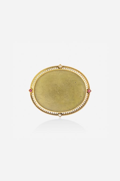 Gold Ruby and Diamond Brooch