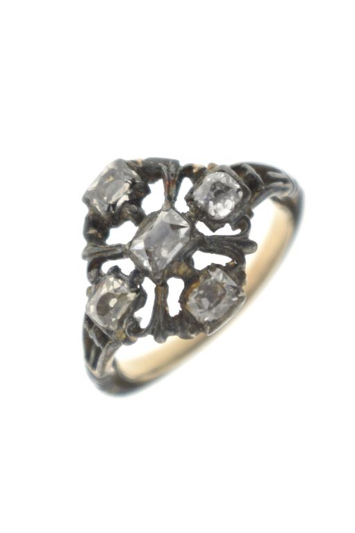 14k Gold and Silver Diamond Ring