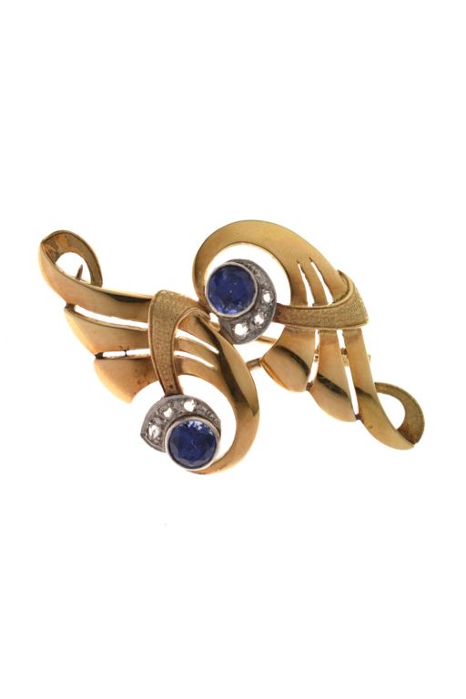 Sapphire and Diamond Brooch