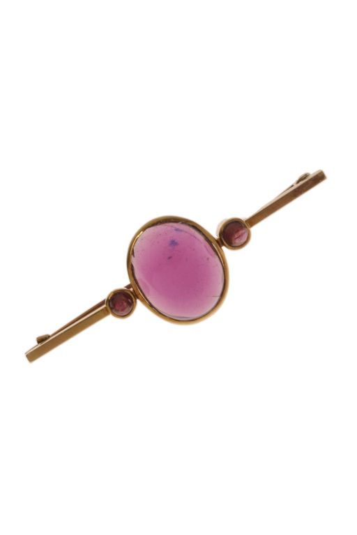 18k Gold Stone Brooch