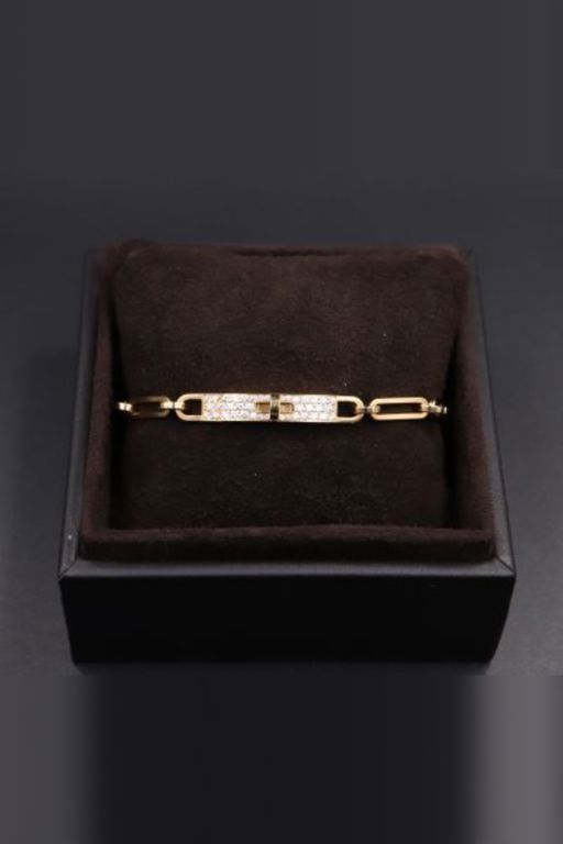 18k Yellow Gold Diamond Chain Bracelet