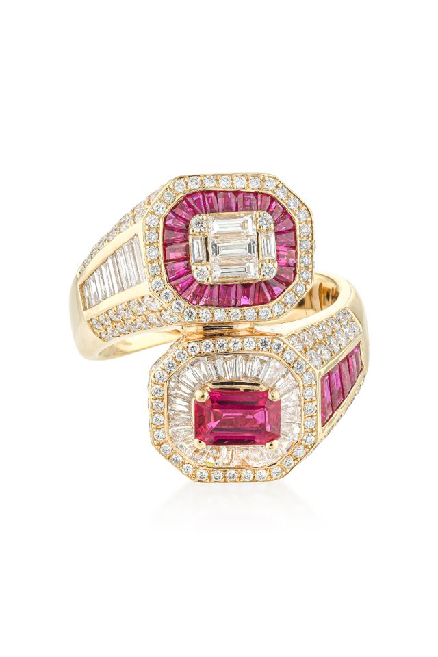 18k Gold Ruby and Diamond Ring