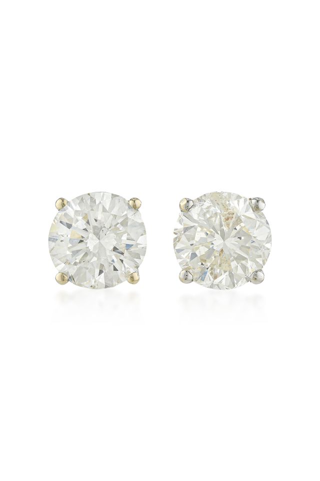Pair of 14k Gold Diamond Earrings